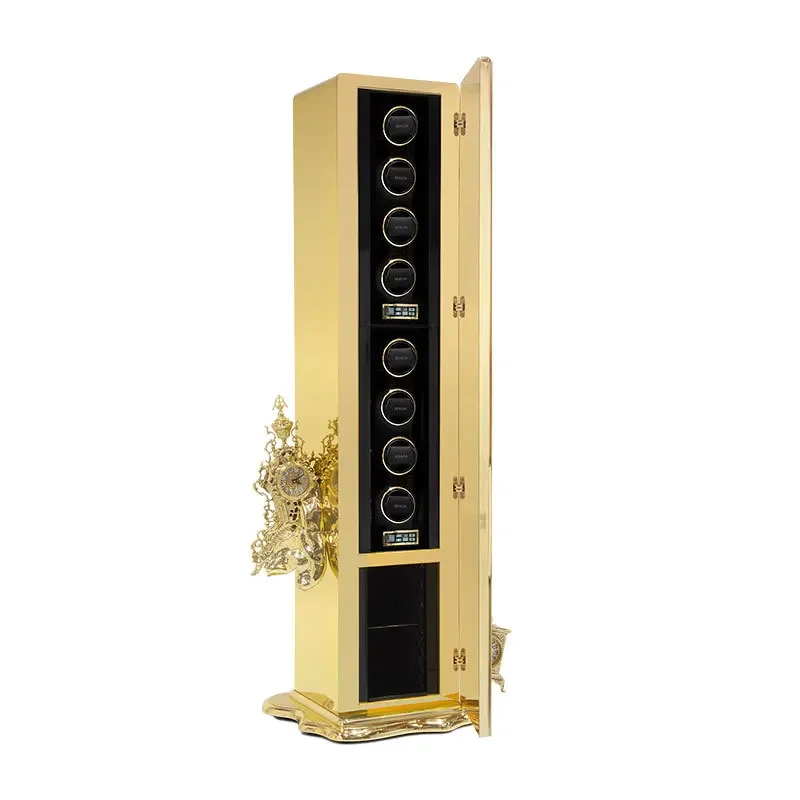 Light luxury art sense stainless steel safe 2025 new designer villa large flat floor home floor jewelry cabinet