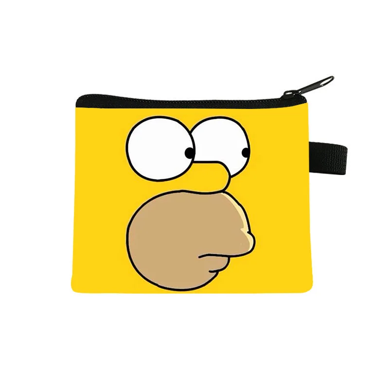 Simpsons Homer Color Coin Purse Adult Handbag Small Wallet Terylene Zippers Portable Large Capacity Storage Bags Birthday Gifts