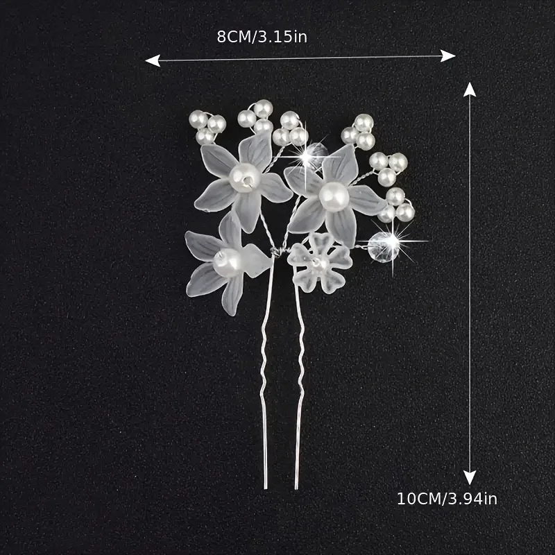 Fashion Crystal Pearl Rhinestone Hairpins Stick Hair Clip For Women Bridal Hair Accessories Party Wedding Hair Clips Jewelry