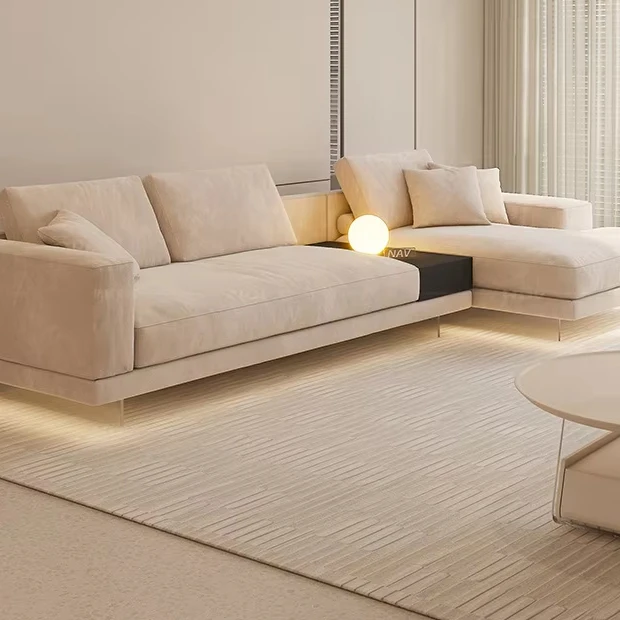# Nordic Modern Fabric Sofa Set Modern Luxury Design Customized Color Floating Light Corner Sofa for Large Living Room Furniture view 3