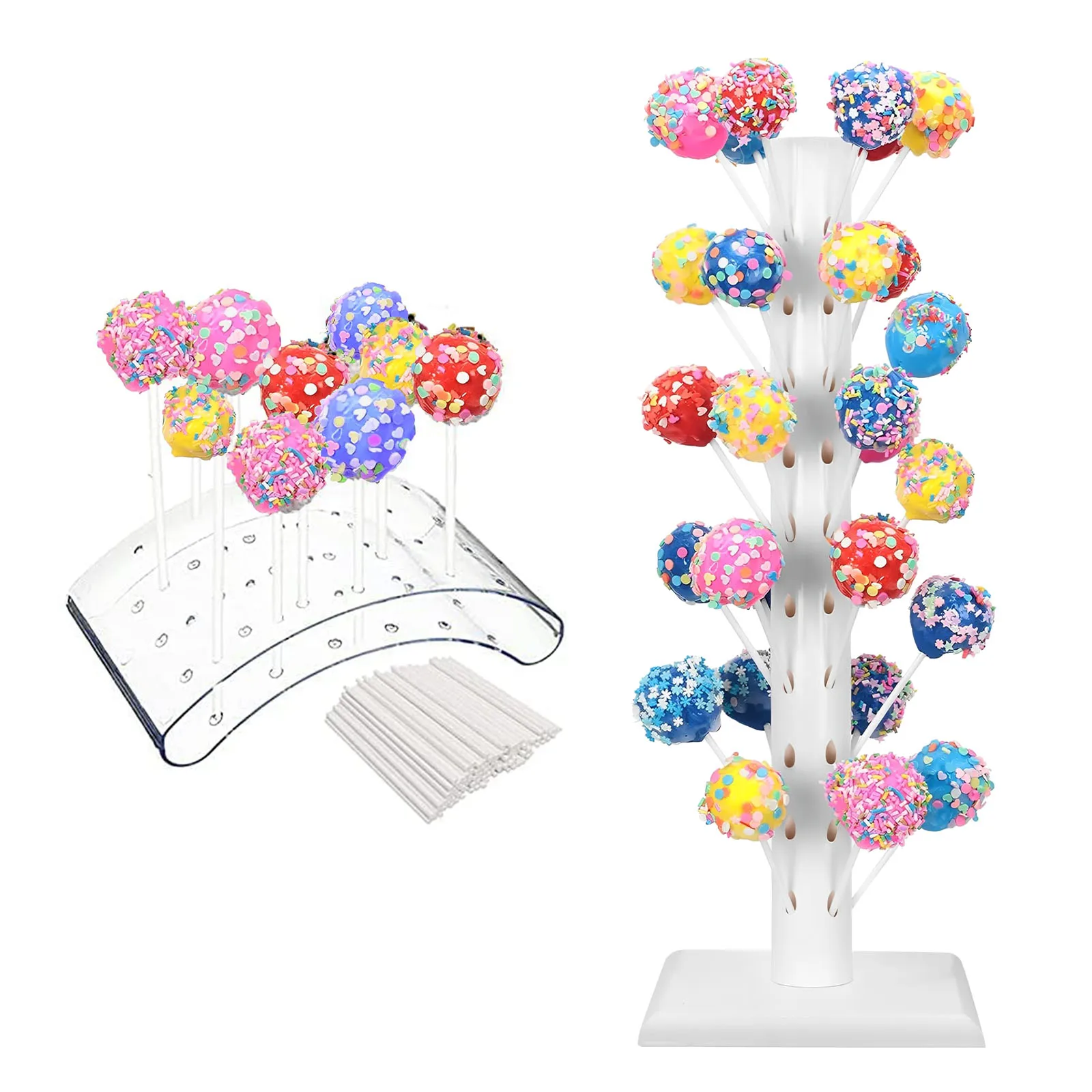 Kuchen-Lutscher-Halter, Ausstellungsständer, transparent, langlebig, Süßigkeiten-Halter für Hochzeit, Taufe, Party, Geburtstag, dekorativer Kuchen-Dessert-Ständer