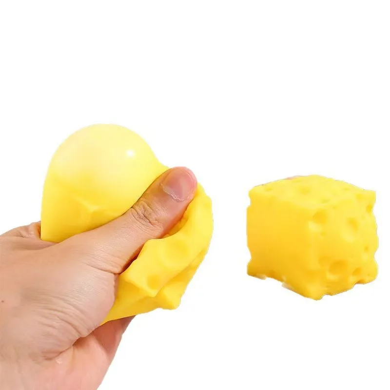 Simulated Cheese Squeeze Toy, Realistic Kneading Stress Relief Fidget, Funny Desk Decor for Anxiety Release and Fun image 3