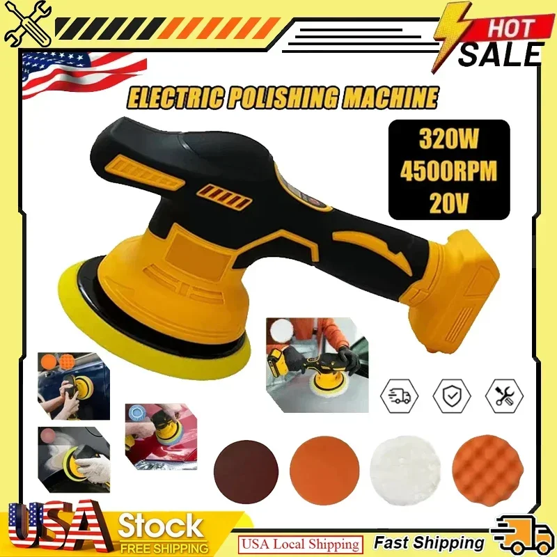 

8 Gears Digital Display Cordless Car Polisher Electric Polisher Auto Car Waxing Polishing Machine Fit Dewalt 18V Battery