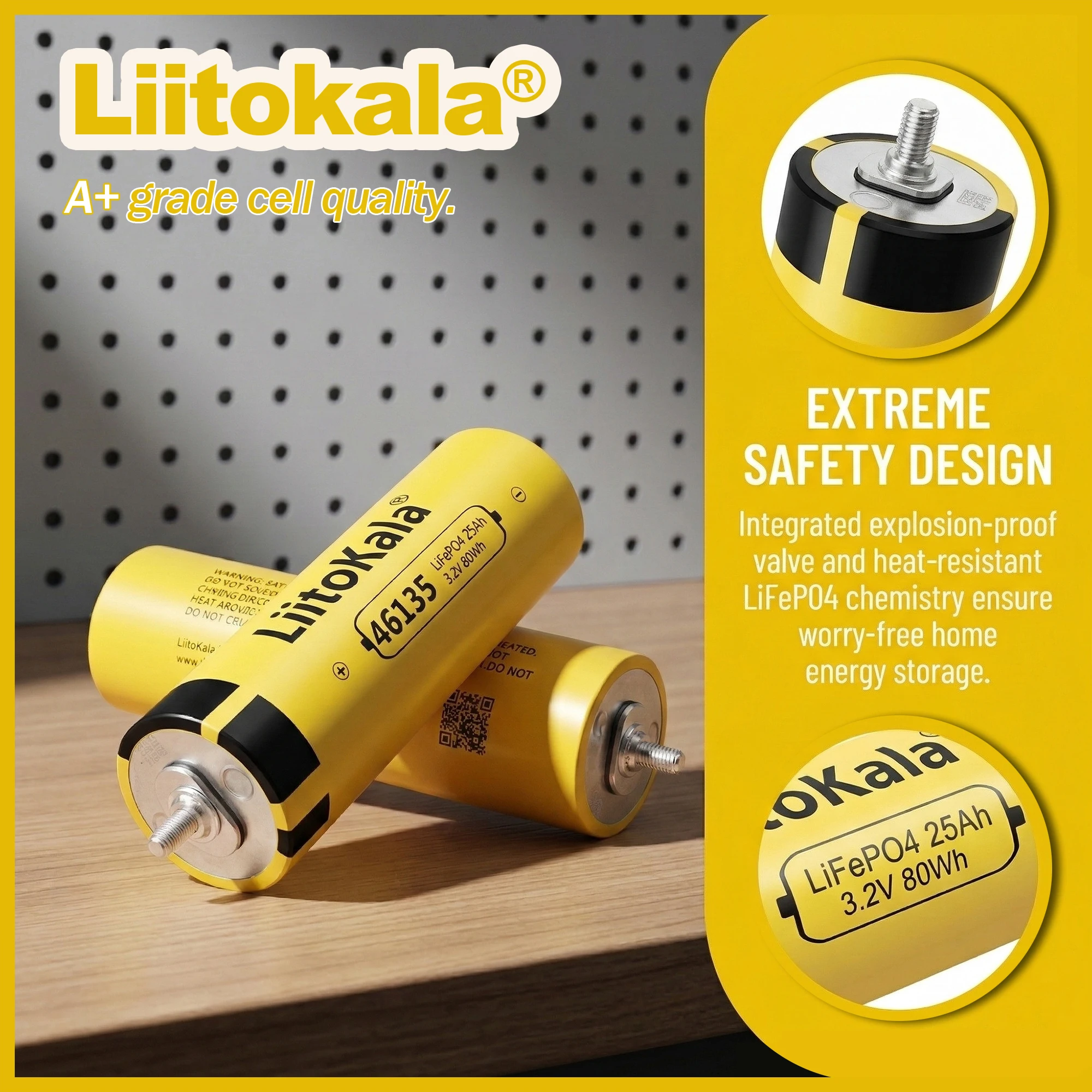 

4-32PCS LiitoKala 3.2V 25Ah high capacity Deep cycle Lifepo4 Battery for 12v 24v 36V 48V 28Ah LiFePO4 Rechargeable Battery