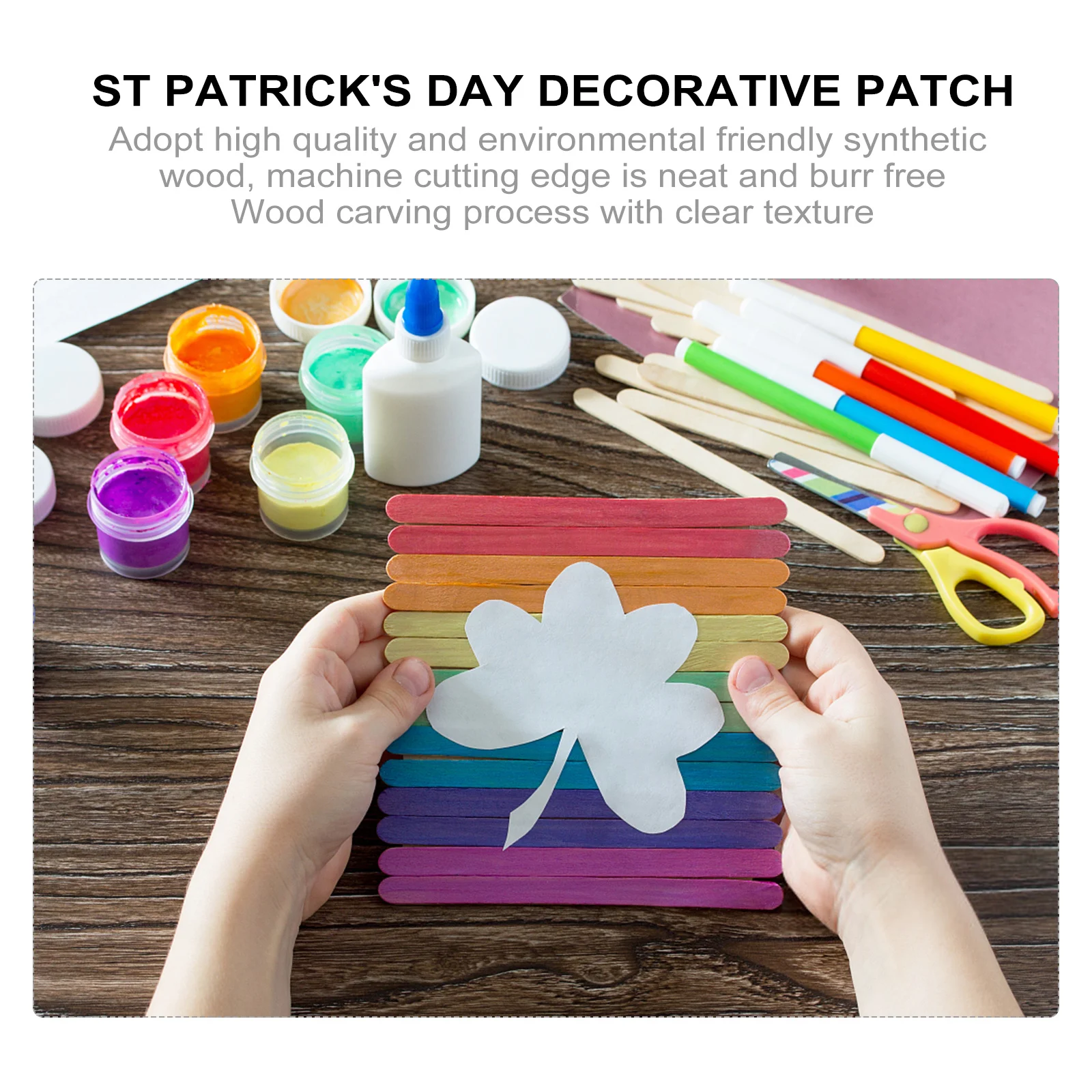 

50pcs Decorative Wood Chips St. Patrick'S Day Wood Diy Crafts Unfinished St Patrick Day Crafts Wooden naments Holiday Sewing