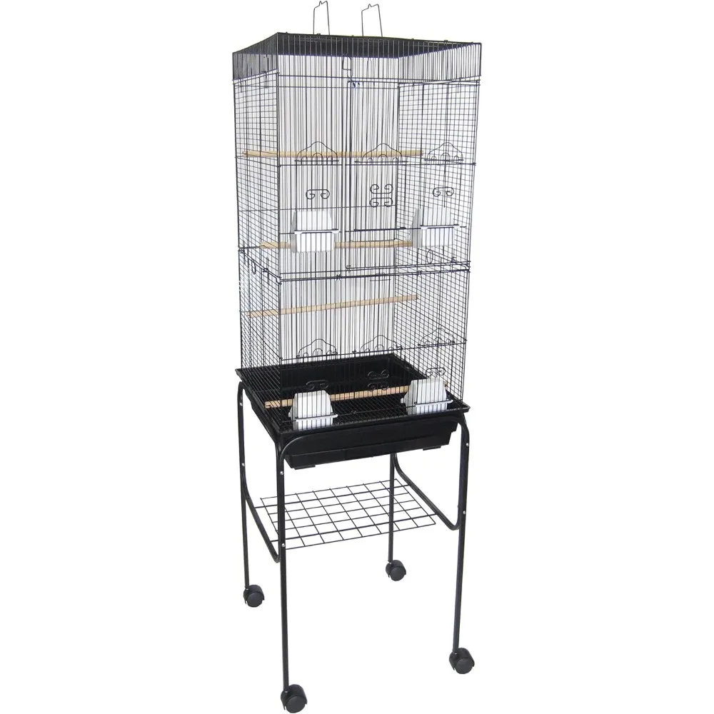 

Spacing Tall Flat Top Bird Cage with Stand