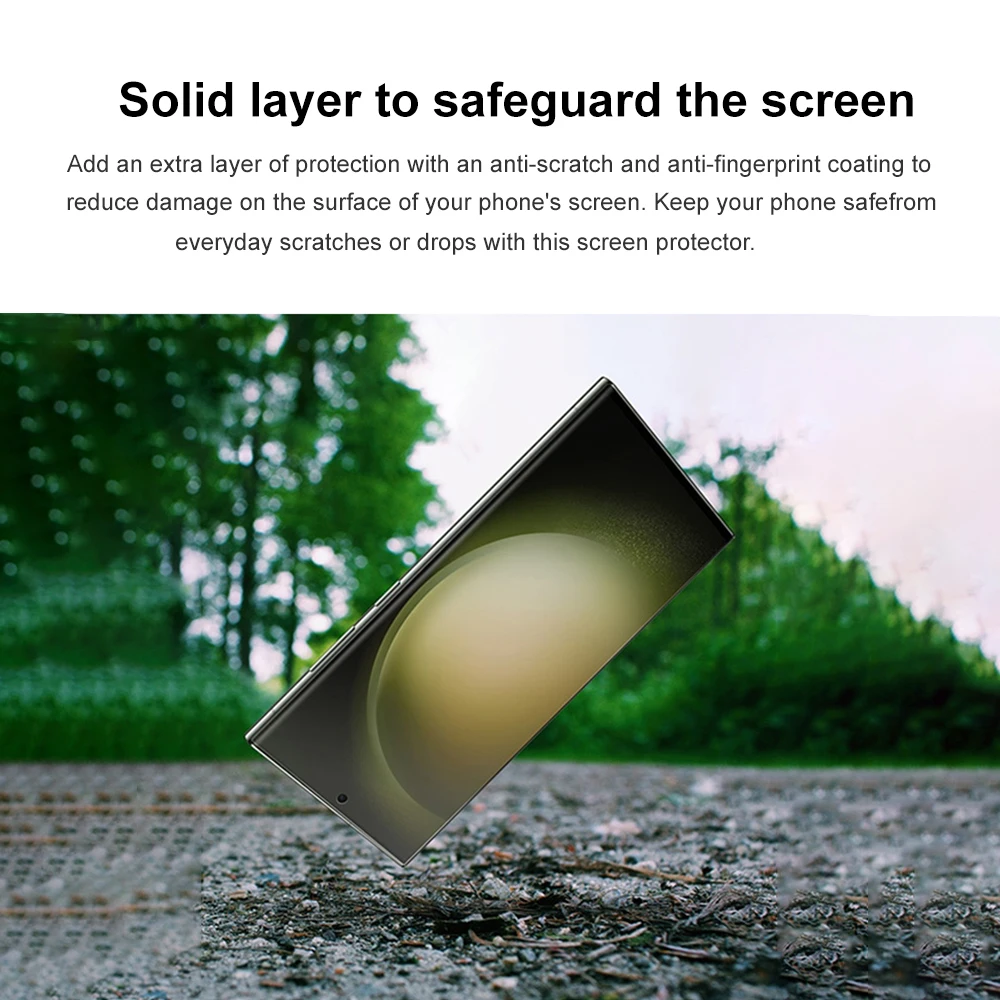 2 SZT. Oryginalna folia ochronna na ekran Samsung Galaxy S23 Ultra S23Ultra, przednia folia ochronna z ciekłymi kryształkami, oryginalna EF-US918 — zdjęcie produktu 6