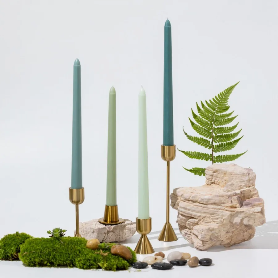 4pcs/set 9.84in gradient color long stem candles, unscented smokeless taper candles for wedding restaurant and home decoration
