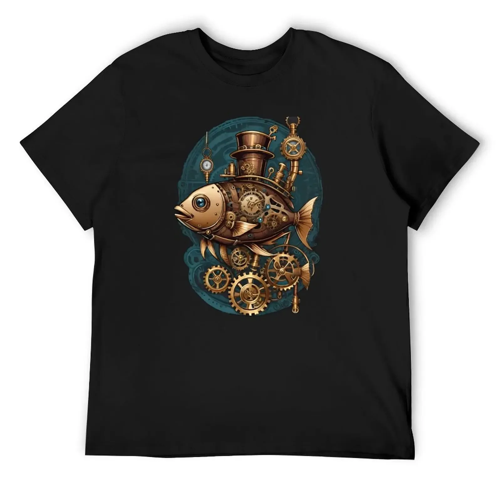 

Steampunk Fish Vintage Retro Style T-Shirt boys animal print anime t shirts luxury designer hippie clothes sweat shirts, men