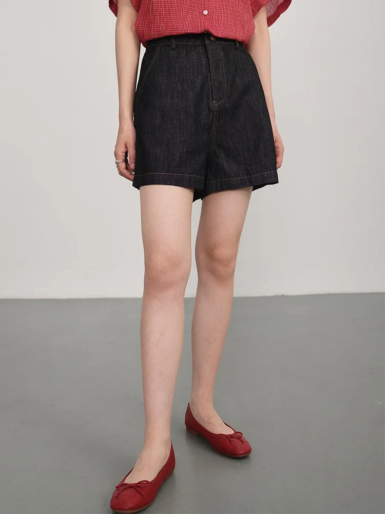 

Gansan High Waist Loose A-Line Cotton Denim orts Women's Straight Leg Jeans ort Pants Summer Wear Resistant to Wear