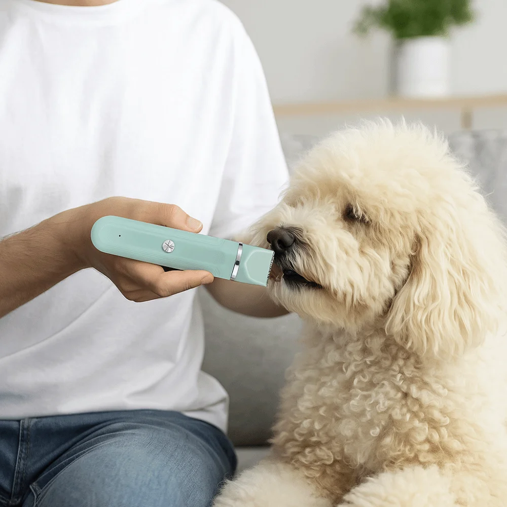 

USB Rechargeable 4 in 1 Electric Pet Hair Shaver High Power Low-Noise Pet Hair Trimmer 4 Different Blades Cat Dog Hair Clipper