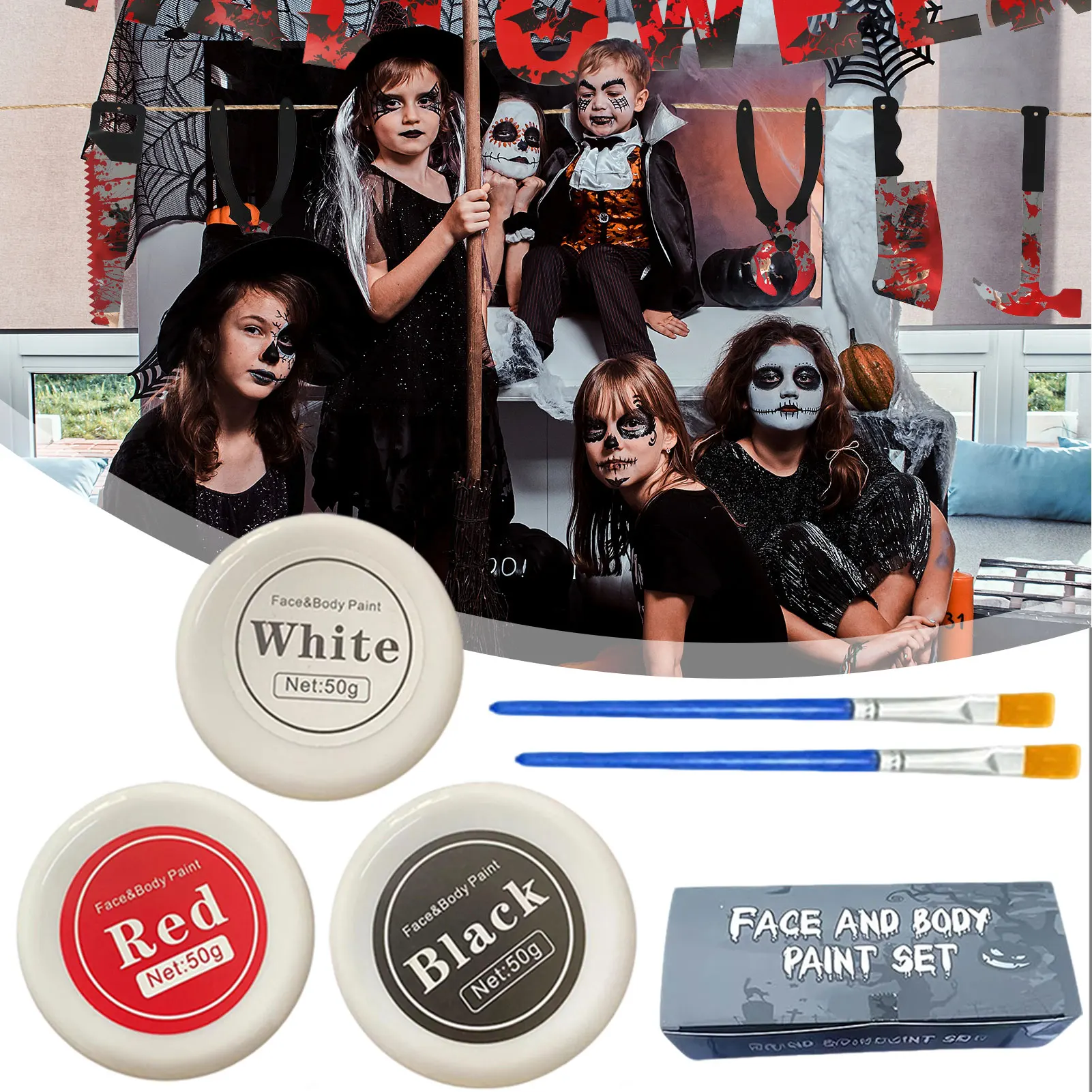 Kids For Halloween Clown Makeup Kit Hypoallergenics Gentle On Skin For Role Play