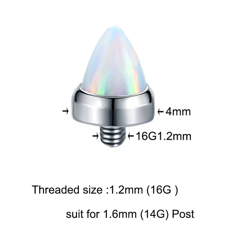 Titanium Claw Set Opal Bullet Dermal Top Piercings