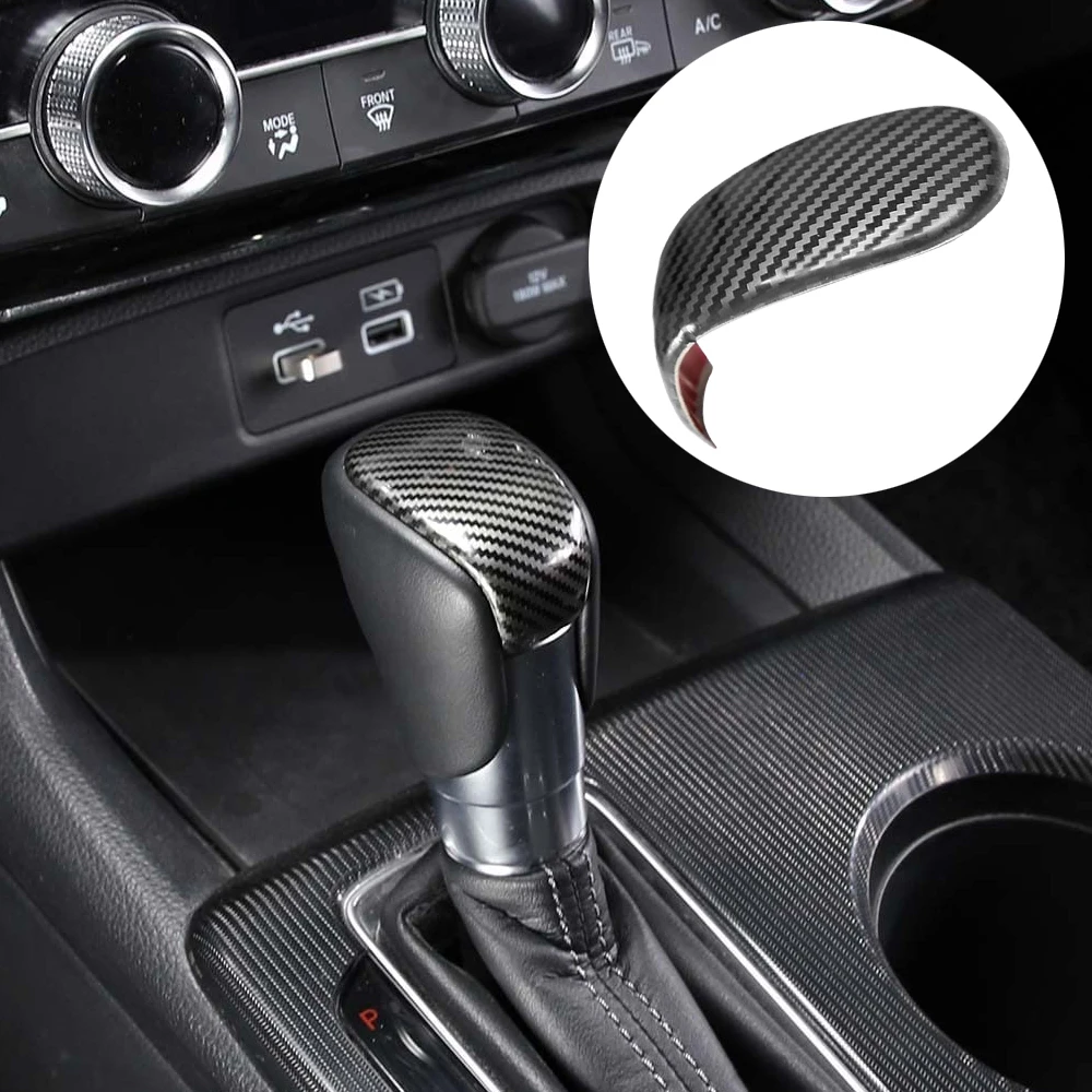 ABS Carbon Fiber Car Gear Head Shift Knob Cover Handball Trim Sticker for Honda Civic 11th Gen. 2022
