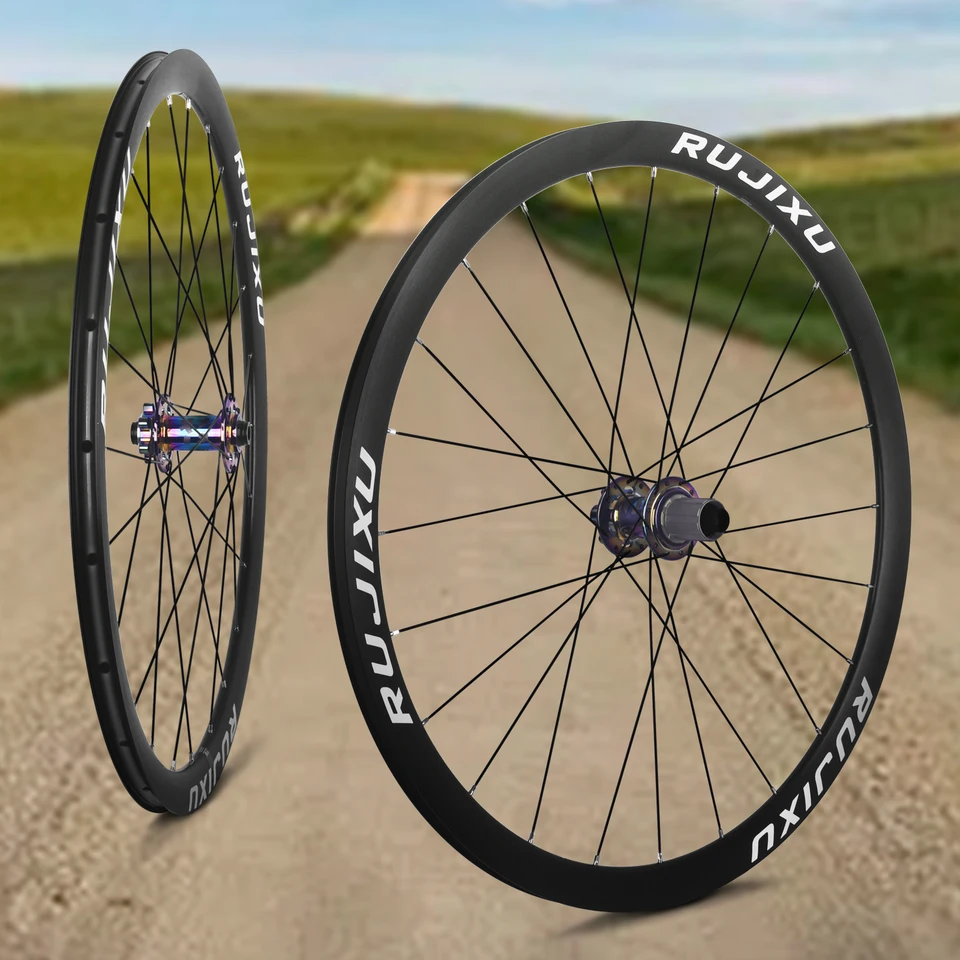 RUJIXU 700C Road Bike Disc Brake Wheelset Deep 30/35/38/41mm