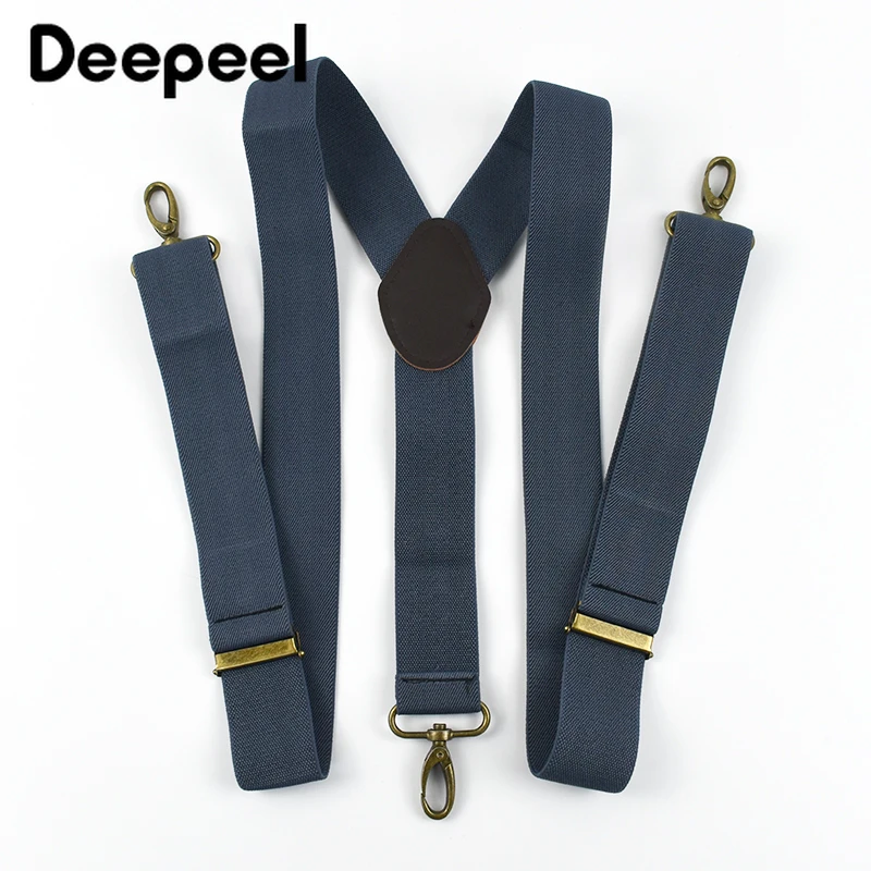 Deepeel 3.5*120cm Men's Suspender Adults Elastic Strap 3 Clips Buckle Braces Male Jockstrap Business Work Suspenders Accessories