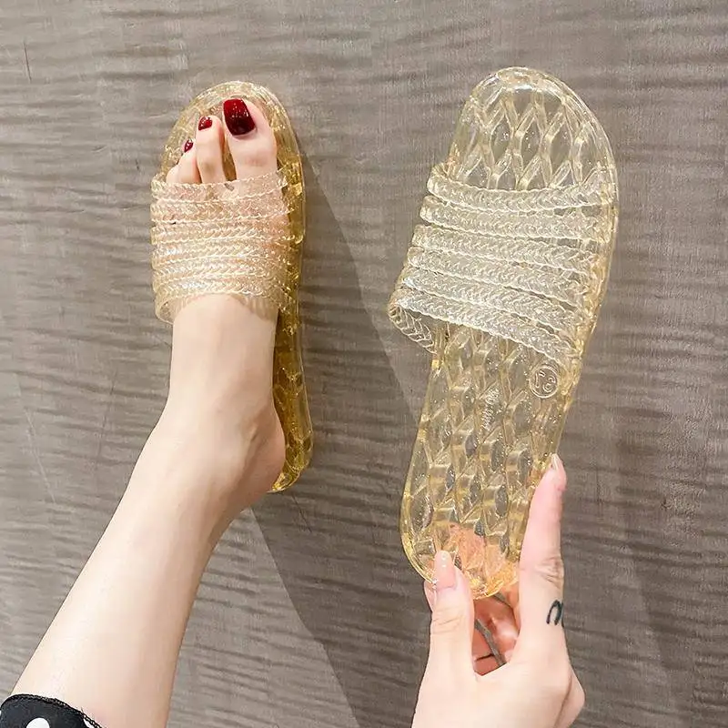 

Indoor Crystal Slippers Soft Bottom Women's Summer New Style Home Bathroom Anti-Slip Deodorant Slippers Comfortable Indoor Water