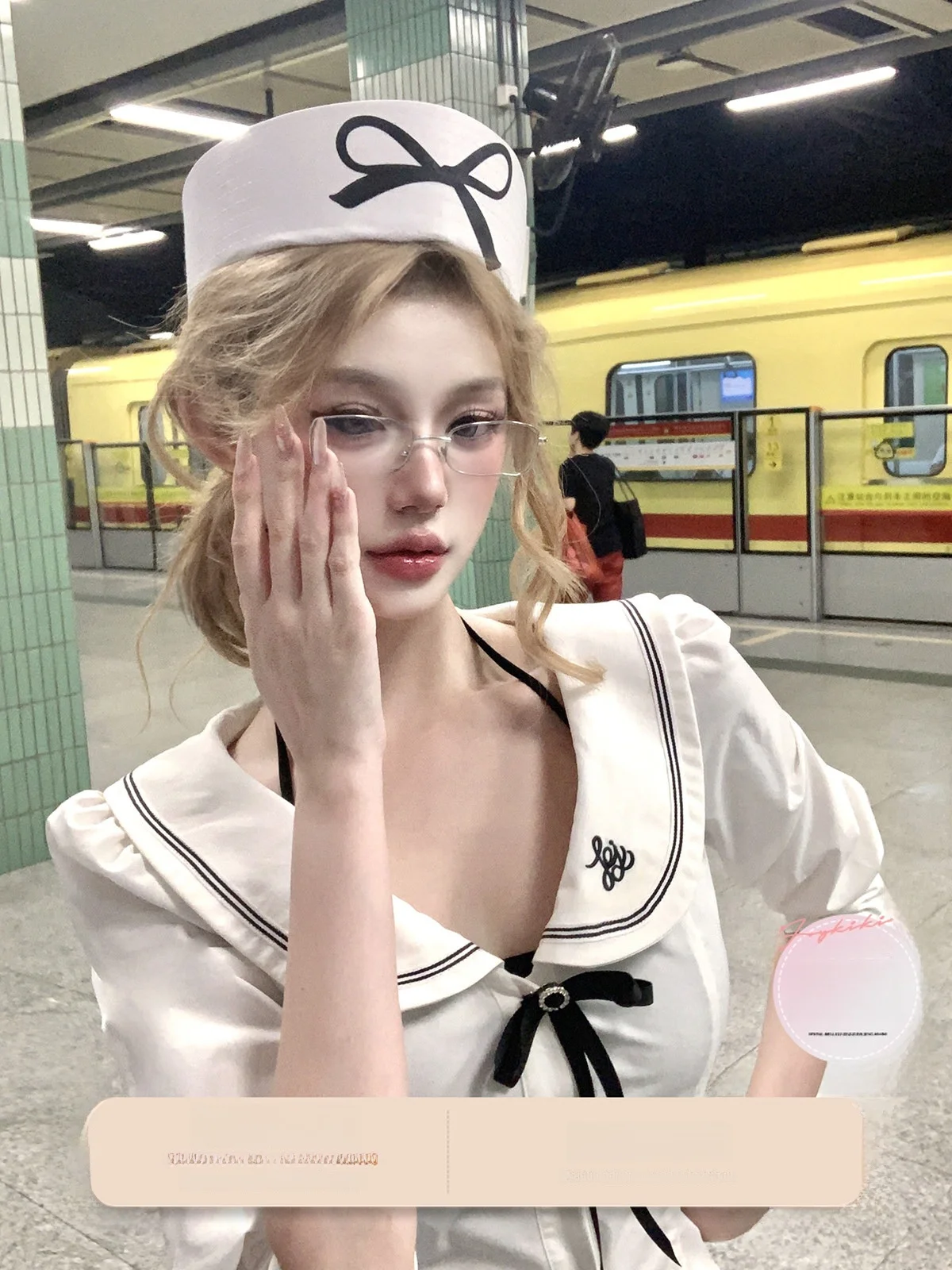 

Joykiki College Sle irt Cool Doll Collar Top Early Spring Women's Faion Korean Version Slim Fit irt Sve Button Clo...