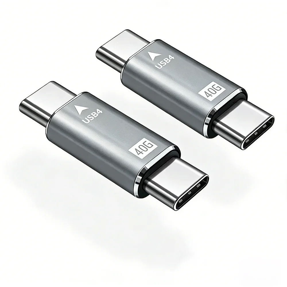 NNBILI USB4.0 40Gbps USB-C OTG Adapter PD 100W Typ-C Stecker auf Typ-C Stecker Schnelles Laden 3.1 Typ-C 10Gbps Konverter Datenadapter