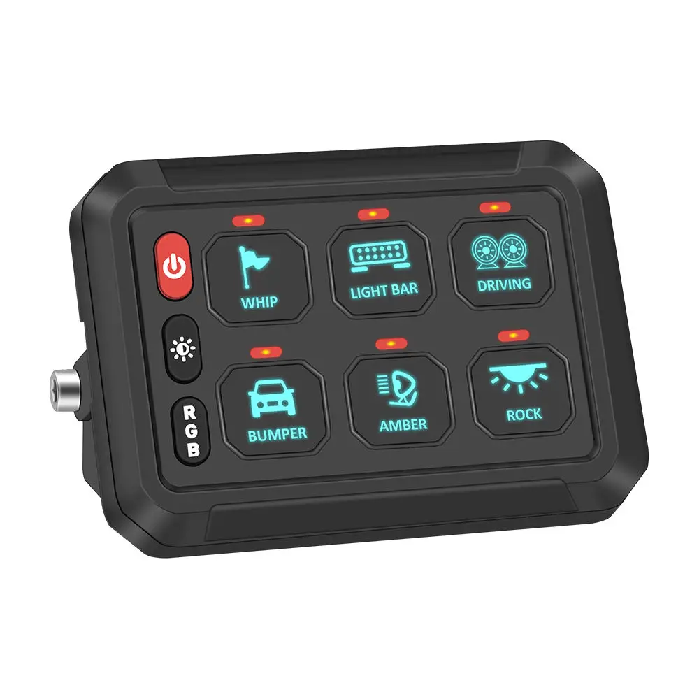 

Universal 12v 24v ACC Line 6 Gang RGB Dimmer CAR Boat Marine Led Switch Panel For ATV SUV TRUCK OFFROAD MARINE SHIPS