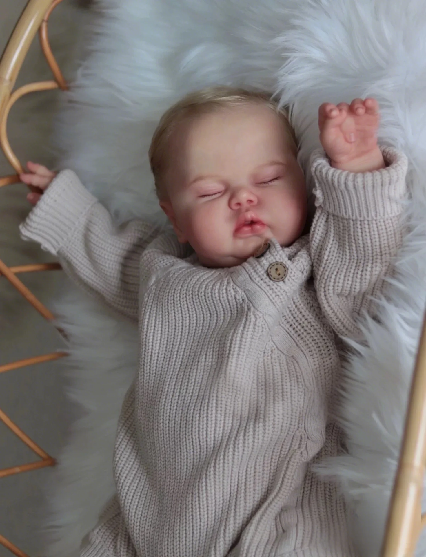 NPK Muñeca Reborn realista de 19 pulgadas para niña pequeña con piel 3D, cuerpo de tela suave, pelo enraizado a mano, picles pequeños coleccionables