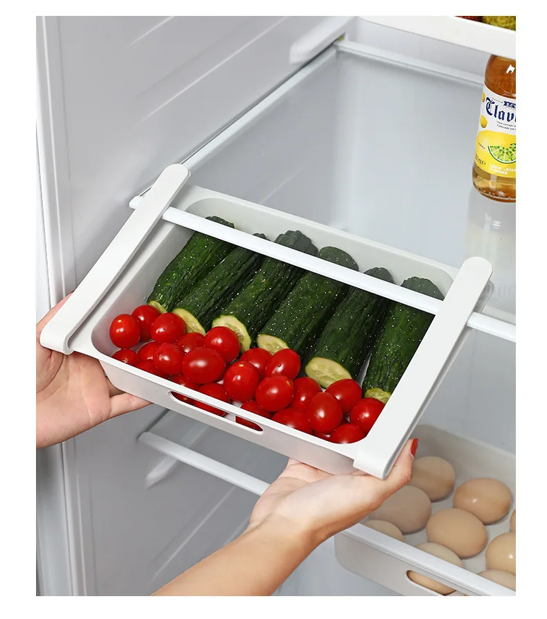 12 Grids Drawer Refrigerator Egg Storage Rack Pull Out Egg Preservation Box For Household Food Vegetable Sort