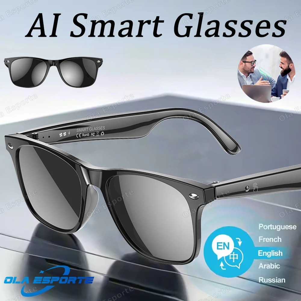 

New Smart Glasses AI Intelligent Translation Wireless Bluetooth Glasses Real-time Interpretation Headset sunglasses ForMen Women