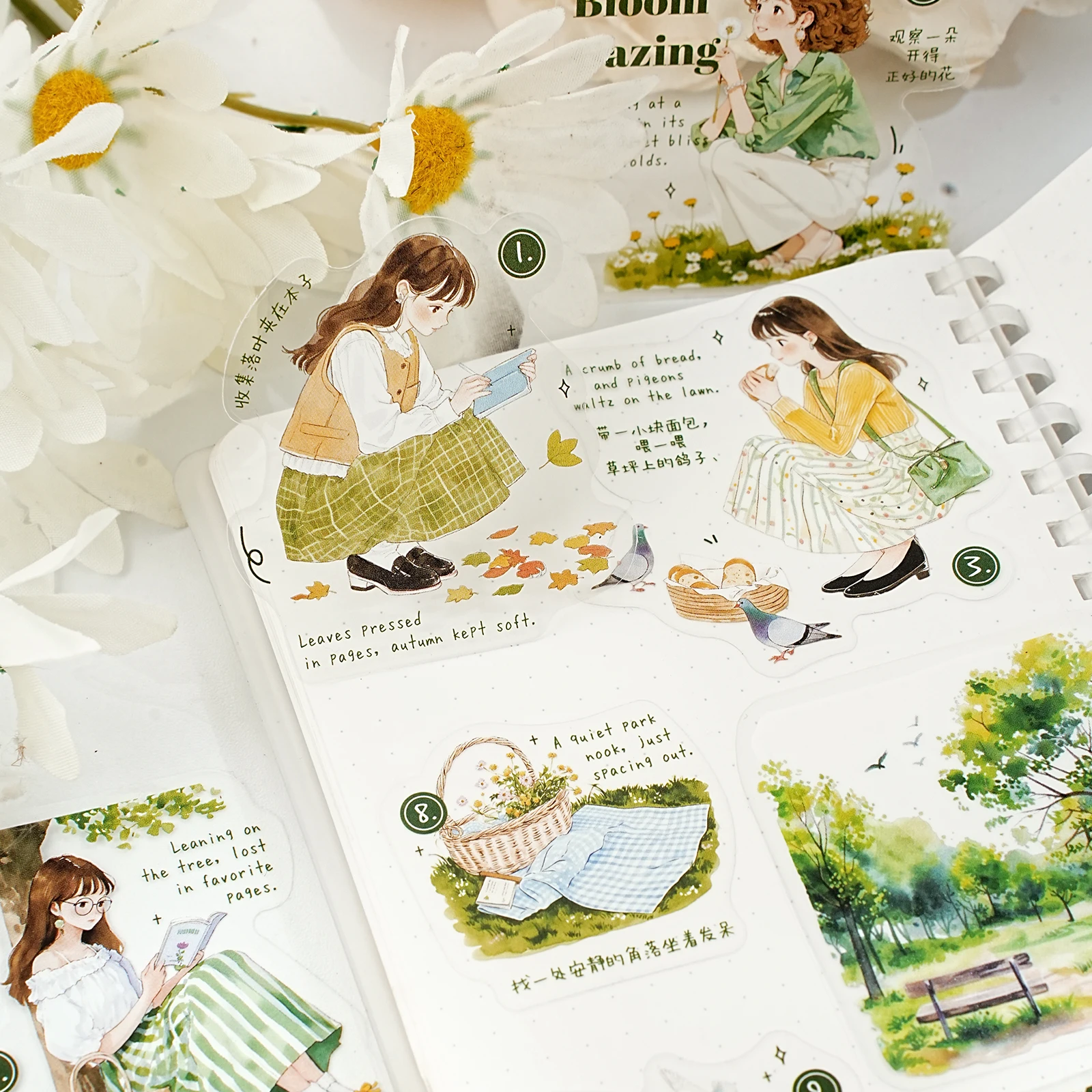 Etori Life Healing-Themed Artistic Character Girl DIY Journal Decoration Stickers Are Suitable for Student Gift Bags, Laptops, Water Bottles, Suitcases, Handmade Scrapbooking Supplies, Office Decoration Accessories, Home Decor, Accounting Supplies, Poster Making view 4