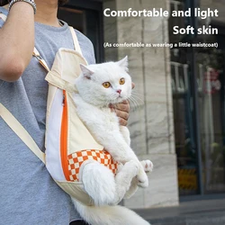 Dog Backpack Pet Carrier Bag With Legs Out, Portable Cat Chest Back Carrier Backpack, Adjustable Double Shoulder Cat Dog Carryin