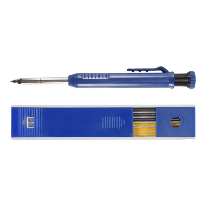B14C Long Nosed Streak Welders Pencil With 7PCS 2.8Mm Refills Built-In Sharpener,For Pipe Fitter Welder Steel Construction