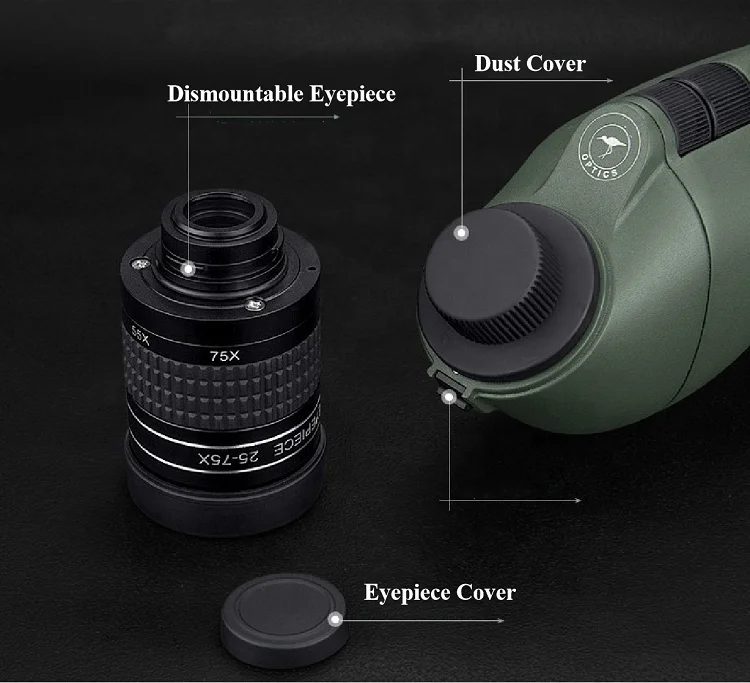 High Quality Bak4 Prism 25-75x85 ED Super Zoom Monocular Telescope For Camping Watching Bird