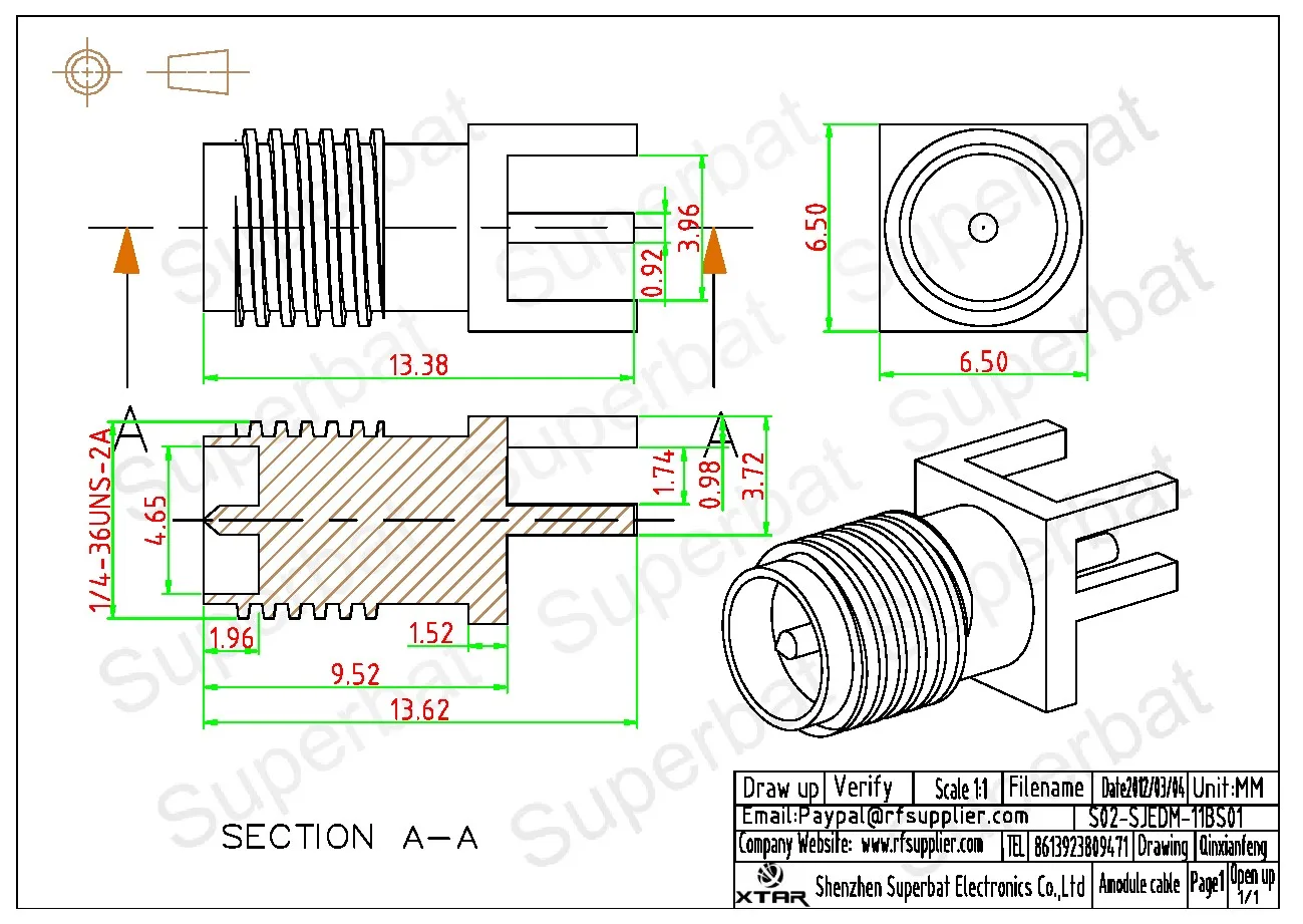 Superbat 10 pces RP-SMA final lançamento jack (pino macho) montagem do pwb com solda pós rf conector coaxial