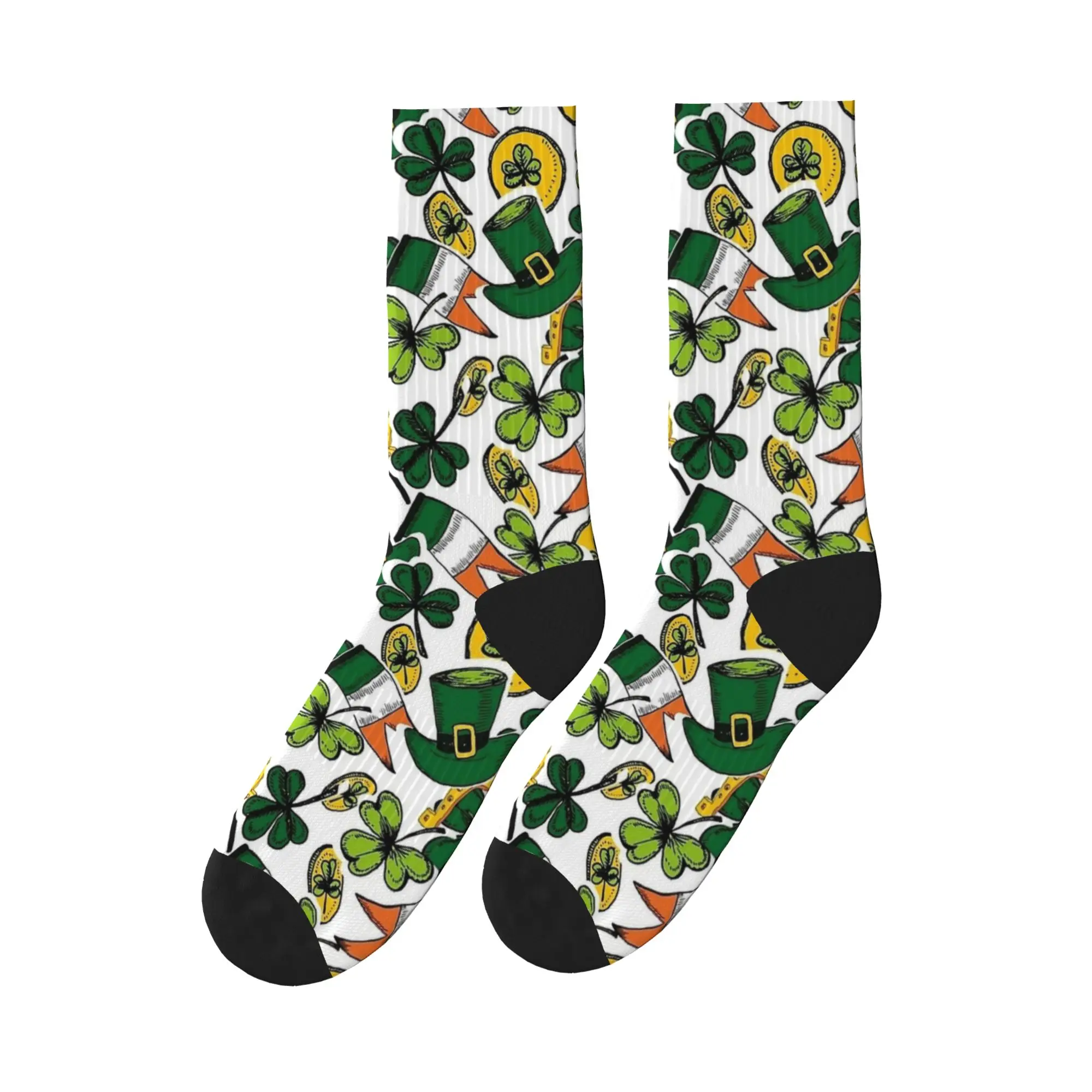 

Unisex Men Socks St Patricks Day Stockings Anti-Slip Medium Soft Socks Spring Retro Graphic Cycling Socks
