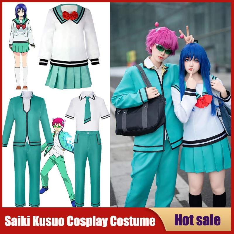 

Anime Saiki Kusuo The Disastrous Life K.-Nan Cosplay Costume Saimu Kuzuo Glasses Headwear Wigs Teruhashi Kokomi School Uniform