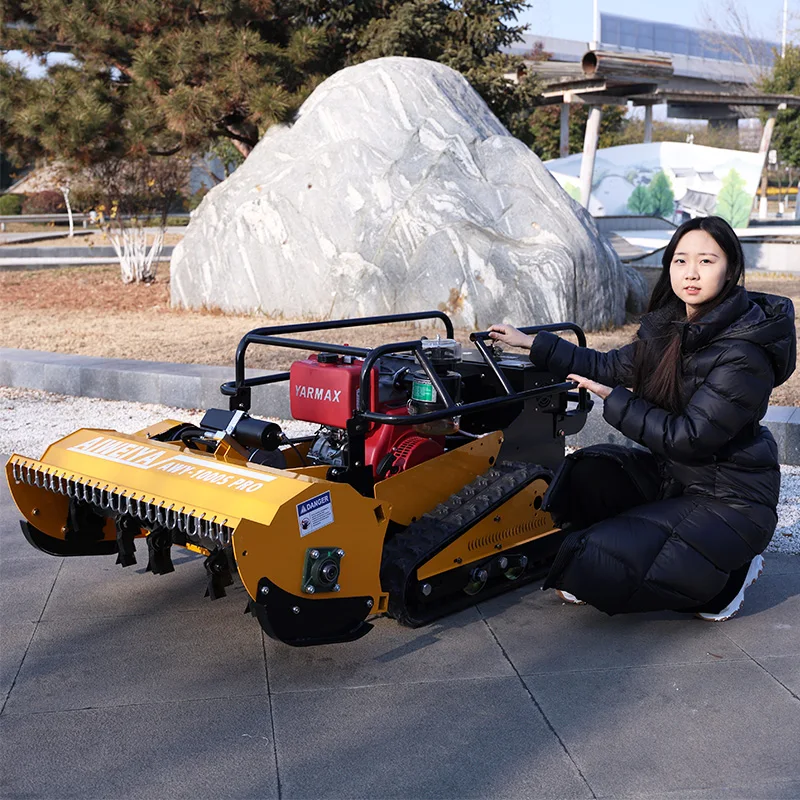 Customized Park Green Lawn grass mower Petrol Radio Control Mower, Adjustable Cutting Deck To Match Different Grass Height