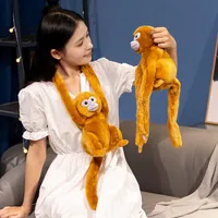 25cm Long Arm Tail Golden Monkey Stuffed Plush Curtains Baby Sleeping Appease Animal Toys Car Decoration Home Ornaments