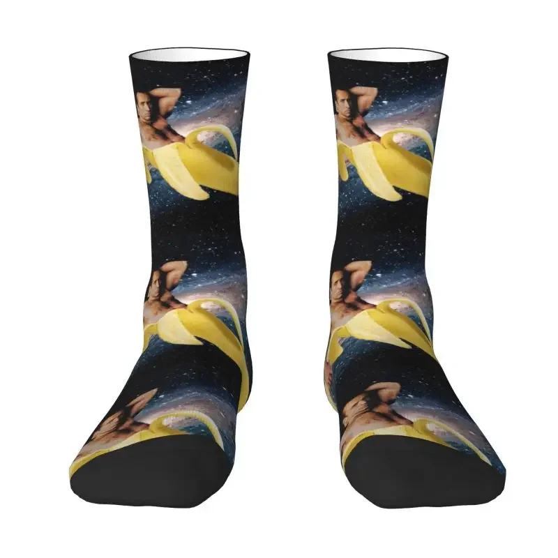 

Cute Nicolas Cage In A Banana Socks Women Men Warm 3D Print Space Sports Football Socks