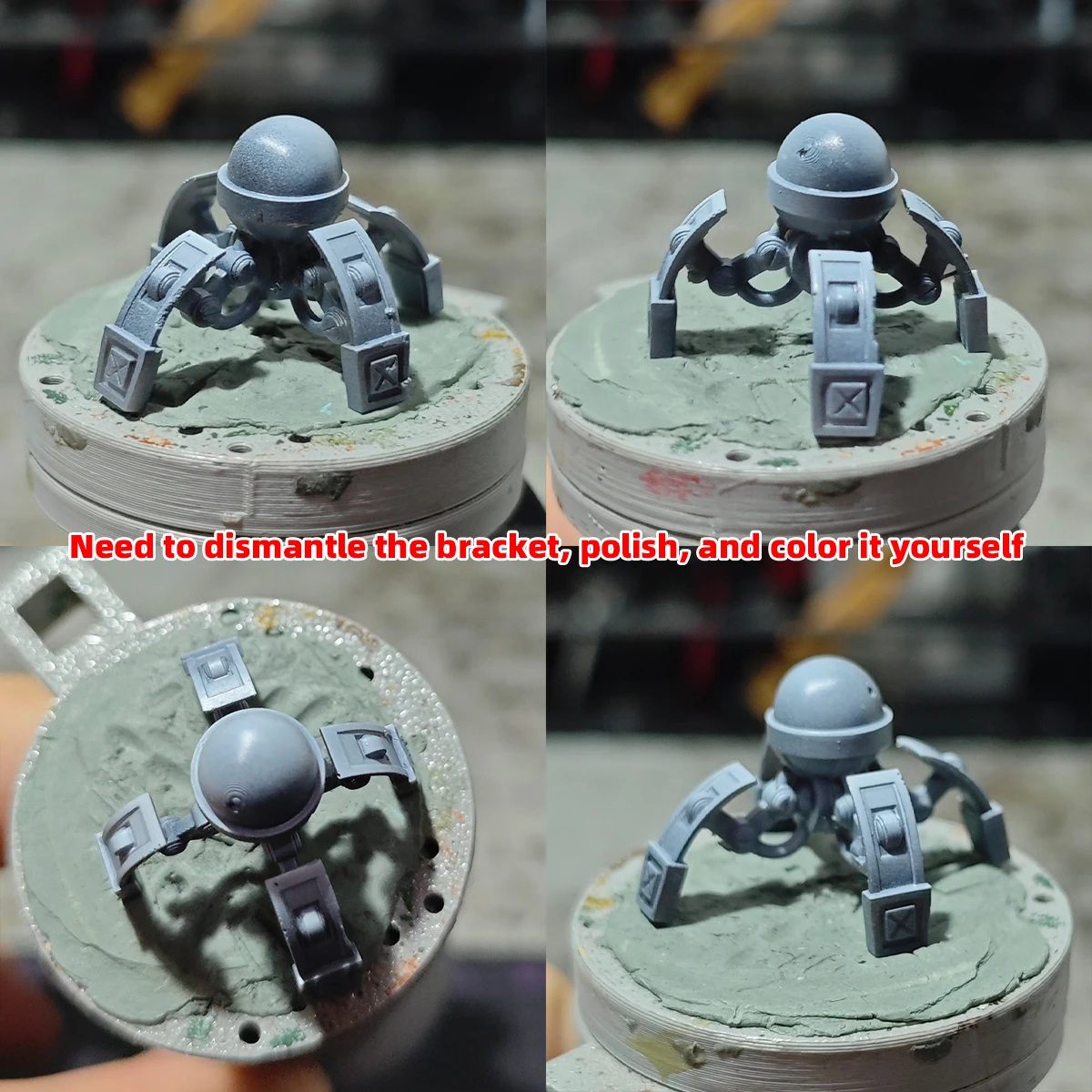 Q-Version Modellbausatz 3D-Harz Miniatur-Soldatenfiguren Diorama Unbemalte Sci-Fi-Cartoon-Pilotierte Mecha-Drohne DIY – Detail 11
