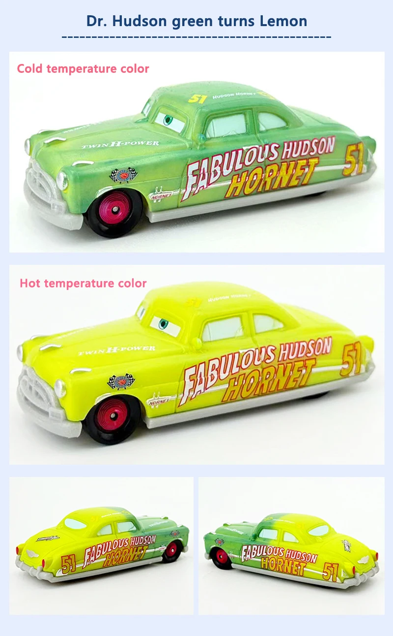 Spielzeugautos Farbwechselserie Lightning McQueen Doc Hudson Plastik-Druckgussmodell Piston Cup Rennwagen Spielzeugautos – Detail 10