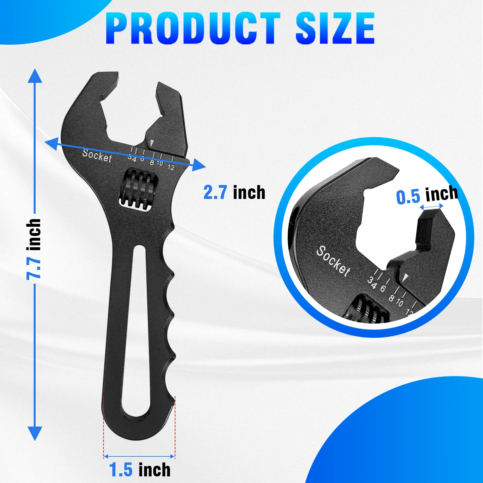 ZSRacing وصلة خرطوم مفتاح قابل للضبط 3AN-12AN مفتاح ربط ألومنيوم خفيف الوزن AN 3 4 6 8 10 12 TC050