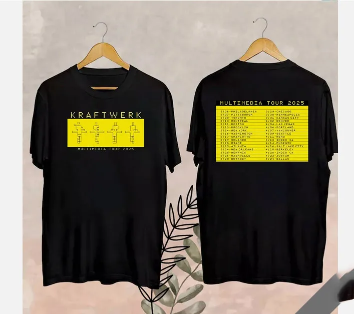 قميص Kraftwerk Multimedia Tour 2025 مزدوج الجوانب بجميع المقاسات