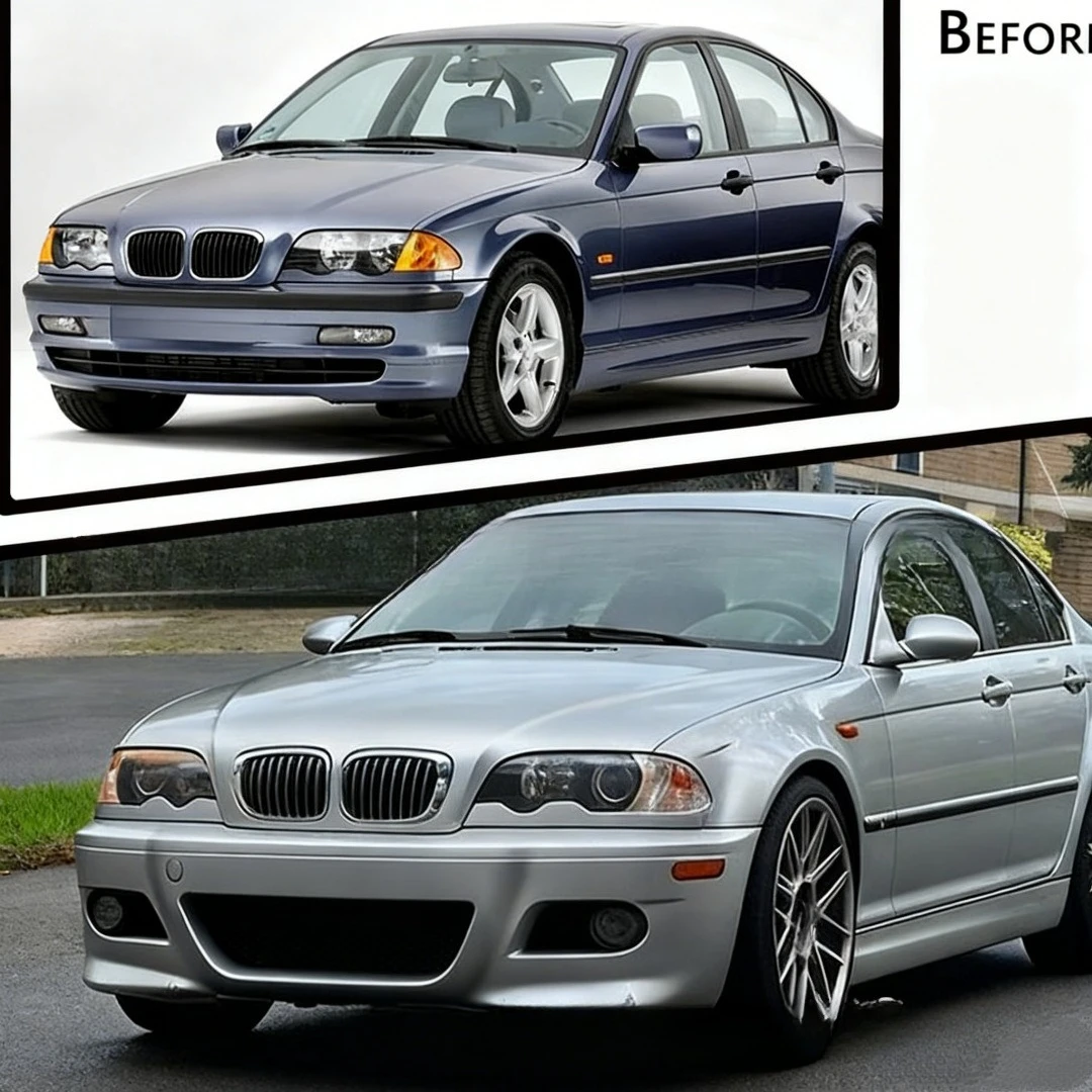 Body Kit for BMW 3 Series E46,FOR  M3 Style Bumper 1998-2004, Front and Rear Bumper Set, Car Styling Accessories
