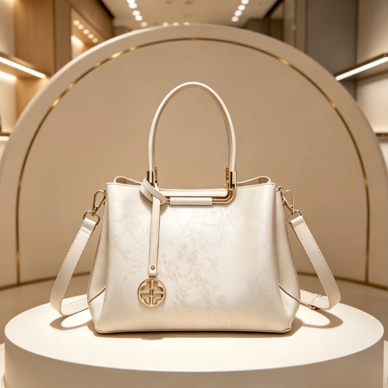 Elegant Italian Leather Shoulder Bag For Women Designer Crossbody Handbag Chic Tote Purse