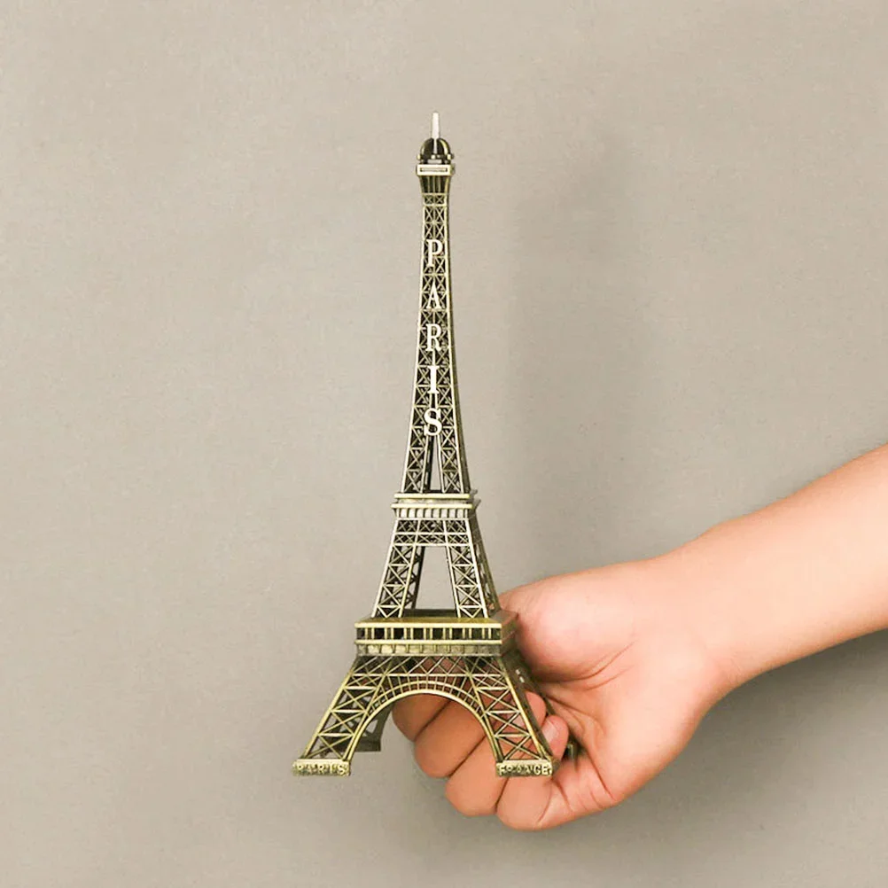Adorno de la Torre Eiffel, decoración de mesa, estatuilla de Metal de hierro, réplica de modelo de construcción de arquitectura francesa