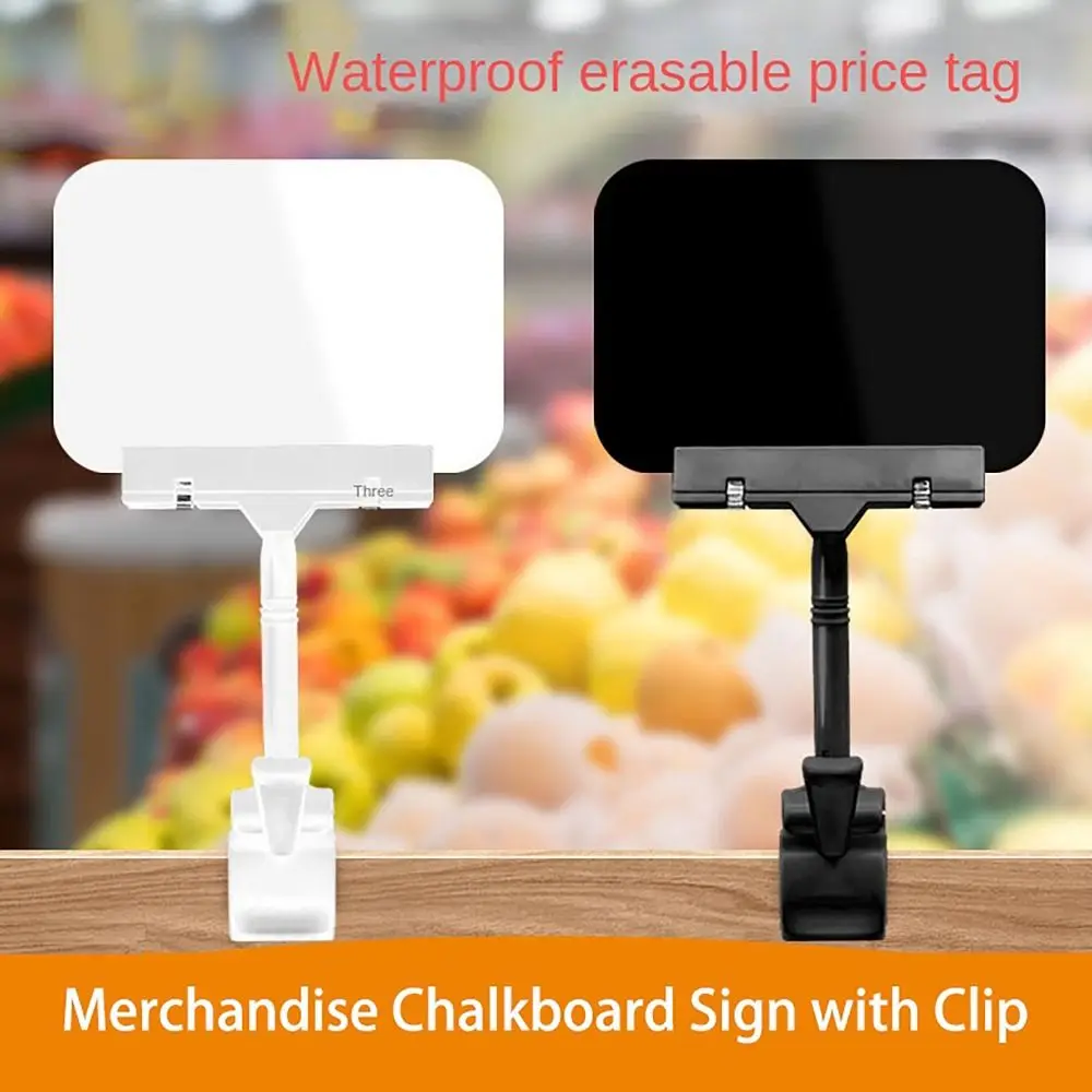 A4 A5 A6 Chalkboard Price Tag with Clip Erasable Price Sign Holder Advertising Display Waterproof Food Price Label