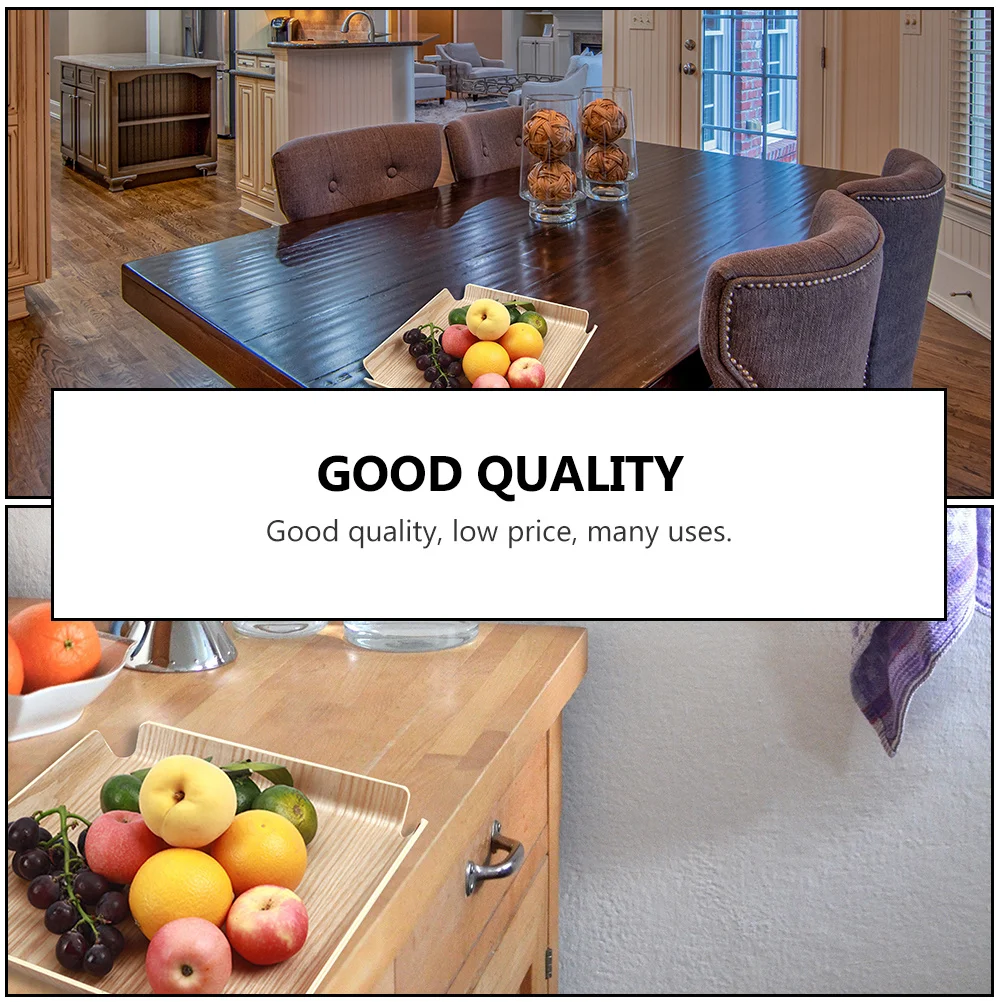 

1pc Wooden Cake Natural Wood Material Multi-Use Dessert Plate Bread Fruit Wooden Bakery Tray Serving Light Yellow Color