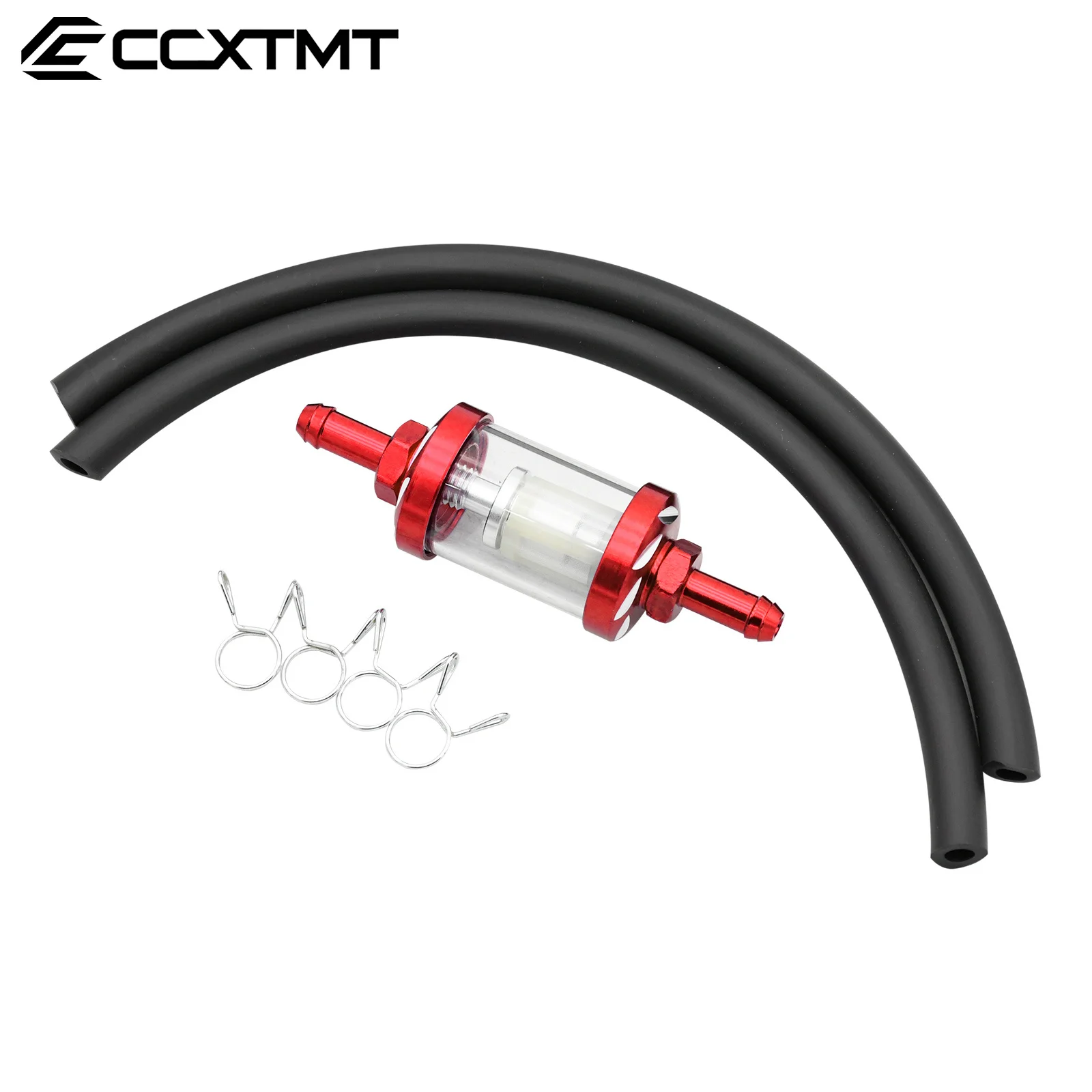 8mm CNC Motorcycle Glass Gas Fuel Oil Filter Fuel Hose For ATV Kawasaki KTM Honda Suzuki Yamaha Motocross Etc Universal