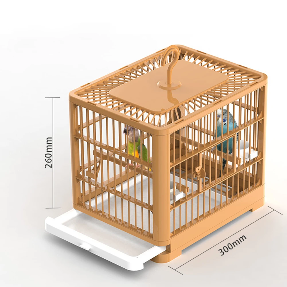 Travel Bird Cage, Bird Travel Carrier Cage With Handle, 2 Standing Pole, Food Container And 2 Cup, Fruit Fork For Cockatiels ﻿