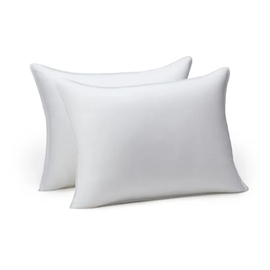 

Down Alternative for Side and Back Sleepers, Density, Standard Size, 26" x 20", 2-Pack, White
