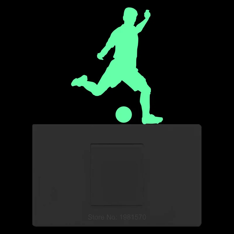 Football Luminous Stickers Kids Room Wall Boy Bedroom Switch Home Decor Laptop Fridge Car Window Bumper Soccer Ball Vinyl Decal